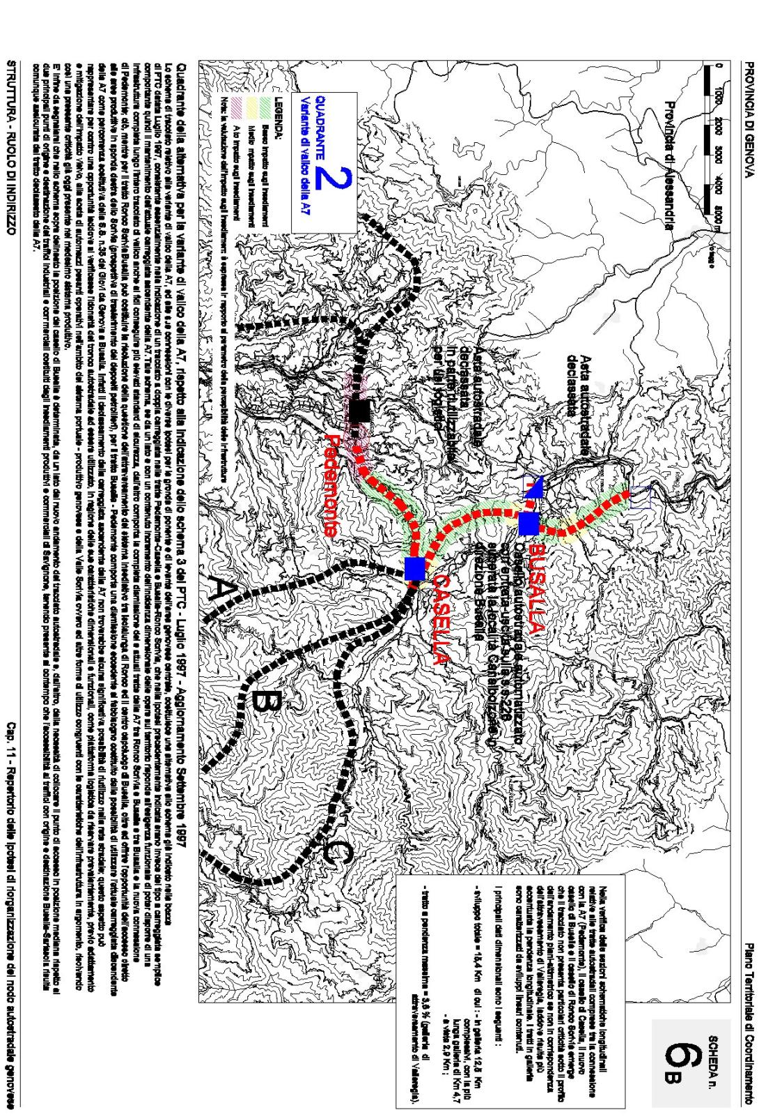 Scheda 6B - Quadrante della alternativa per la variante di valico della A7